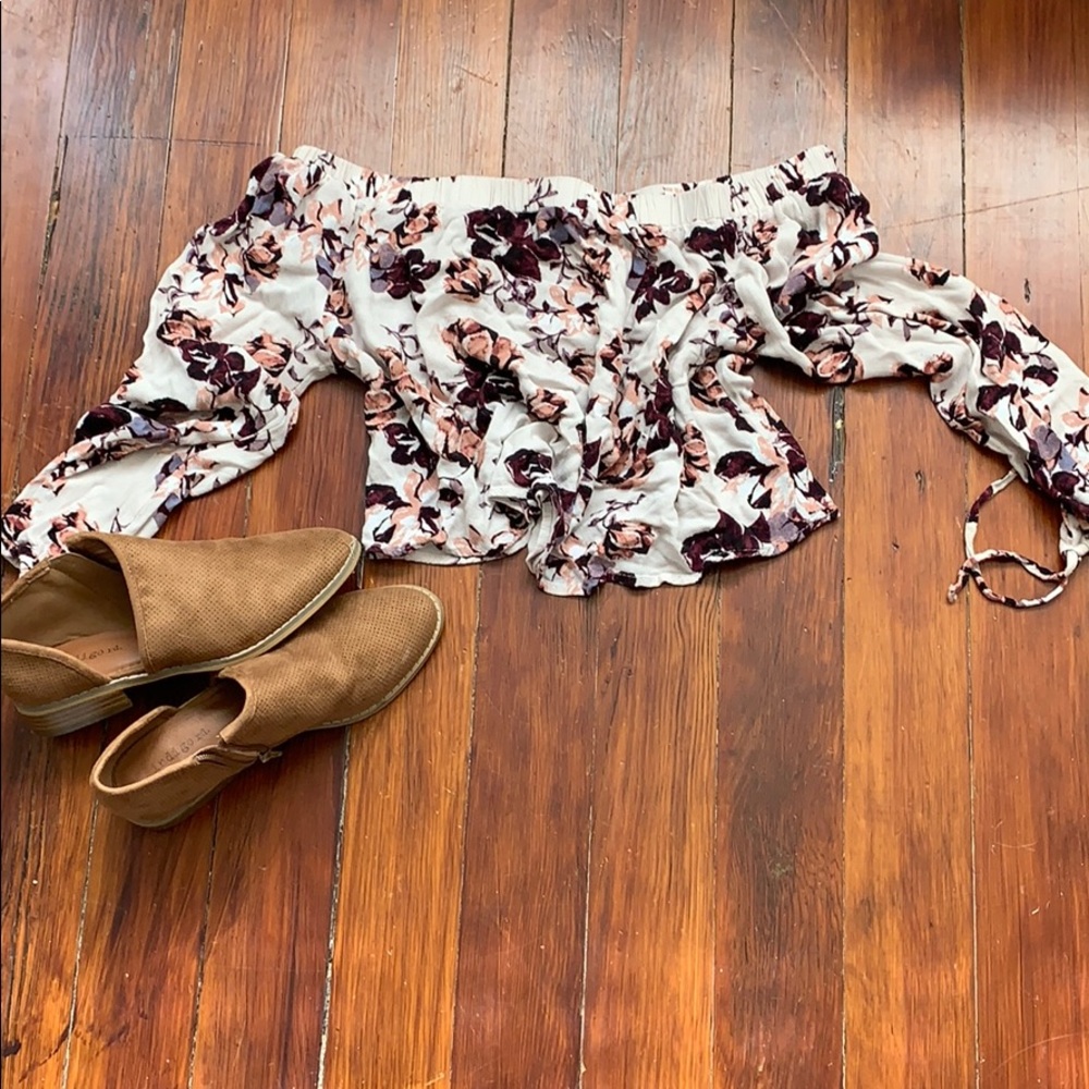 Off the shoulder cropped top